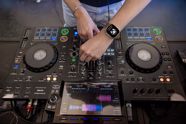 Plug & Play: Premium Party Sound and Lighting Sydney, Diamond DJ Booth setup for venue-supplied AV