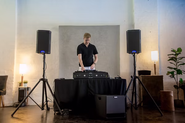 Premium Package: Premium Party Sound and Lighting Sydney, Diamond DJ Booth setup for weddings, corporate and private events