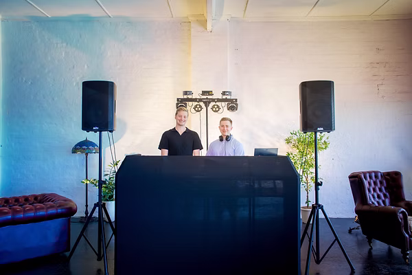 Sleek Package: Premium Party Sound and Lighting Sydney, Diamond DJ Booth setup for weddings, corporate and private events